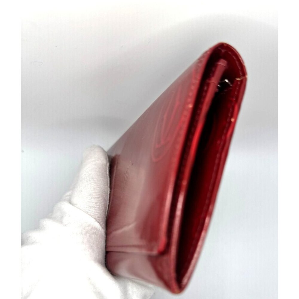 Cartier Red Monogram Leather Long Wallet With Snap Closure - Picture 8 of 16
